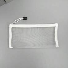 1个透明网状铅笔盒，简约桌面收纳盒，适用于办公和学习用品，可视考试专用铅笔袋，文具 - 彩色 - 查看 12