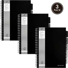 Pukka Pad, A4 Executive Project Notebook 3-Pack - 29.7 X 21cm - Wirebound Notebook With 8mm Feint Ruled Lines On 80GSM Paper - Includes 5 Repositionable Dividers With Storage Pockets - 250 Pages - Pack Of 1 - View 9