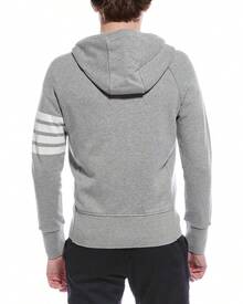 Thom Browne Zip Hoodie - 灰色的 - 查看 3