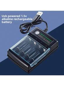 1.5V 高容量可充电 AA/AAA 电池，带 USB 充电器，适用于电子玩具、遥控器、显示器和电动牙刷的电源解决方案（这些电池只能使用此充电器充电） - 彩色 - 查看 10