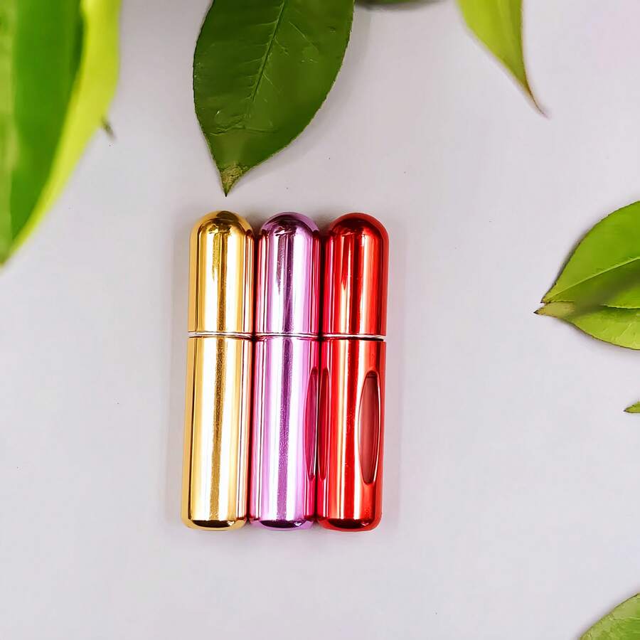 Three-Pack Perfume Bottle,Purple + Gold + Bright Red, Can Hold 5 Ml, Small And Exquisite, Easy To Carry - Multicolor - View 1