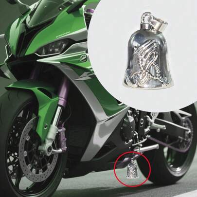 1 peça/2 peças de sino de motocicleta, sino da sorte do motociclista, contas de oração e cruz, sino de aço inoxidável