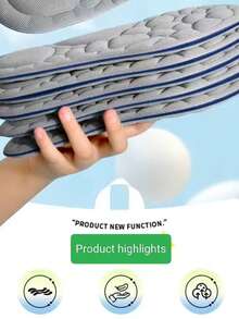 一双米色、黑色、灰色男女通用减震缓冲鞋垫，适用于高跟鞋、运动鞋、休闲鞋、运动鞋、跑鞋 - 黑色 - 查看 7