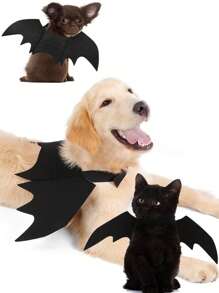 1pc Halloween Pet Bat Costumes - Adjustable Harness Fits Cats & Small Dogs - Puppy Collar Leads Cosplay Bat Costume For Pet Halloween Party Favors