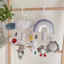 1 pieza Decoración colgante de sonaja con estilo nórdico y diseño de dibujos animados, muñeca de peluche para silla de coche de bebé, muñeca colgante para cochecito de bebé, regalo para recién nacidos - Multicolor - Ver 2