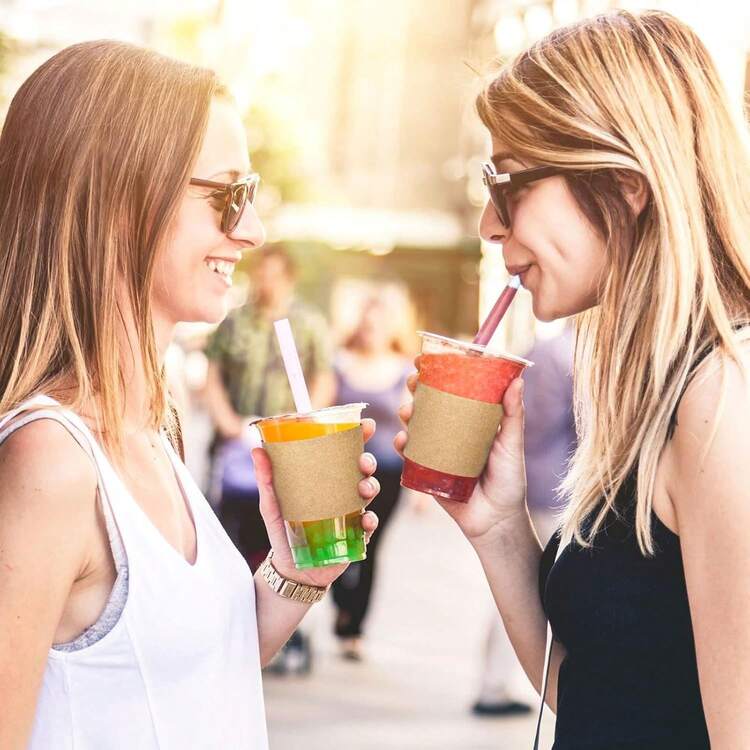 20/40 كم إعادة استخدام لأكواب القهوة، مناسب لأكواب من 10 إلى 24 أونصة، مناسب للمقاهي والفنادق ومحلات الشاي الفقاعي والمطاعم السريعة والتوصيل - متعدد الألوان - مشاهدة 10