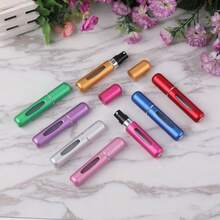 1pc5ml Portable Mini Perfume Sprayer, Empty Bag Columnar Press-Type Perfume Dispensing Bottle, Glass Inner Layer And Aluminum Shell, Small And Portable, Clean And Hygienic, Suitable For Travel, Dating And Shopping (Rose Red)Travel,Perfume Bottle,Perfume Refillable Bottle,Mini Perfume - 玫瑰紅 - 查看 2