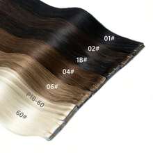 Tape In Hair Extensions Remy Human Hair Natural Black Tape Ins Straight 16"-26"Inch 20 Pcs Thick Hair Extensions - S2 - View 8