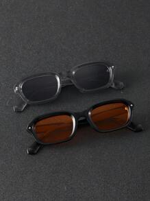 2pcs Plastic Geometric Multicolor Full FrameClassic Never Outdated Men Fashion Glasses For Daily Life Holiday Gift Musical Festival Bachelorette Party Back-To-School Essentials Family Outings Outdoor Casual Activities Fashion Accessories Suitable For All Face Shapes