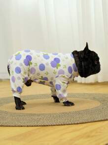 宠物连体衣，舒适狗狗连体衣，狗狗睡衣，狗狗恢复服，超柔软有弹性，防舔，适合中小型犬和大型犬品种的宠物睡衣，适合狗狗换毛，可爱水果印花图案，S-6XL