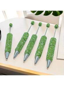5pcs DIY Bead Pen New Full Diamond Bead Pen Creative Pen Bead Pen - Màu xanh lam - Xem 8