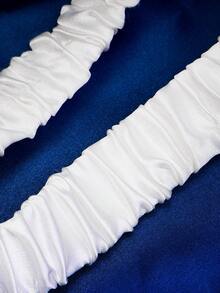 1 件女士简约基本款婚礼吊袜带，欧美新娘腿带 - 白色 - 查看 5