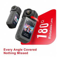 数码迷你相机,轻巧拇指相机,180°旋转镜头,128GB/64GB/32GB可选,重量仅35克,支持2.7K高清视频拍摄,小型间谍相机,GoPro运动相机,隐蔽式超微型录像随身摄像机,免提多场景录制,磁吸式防丢设计 - 黑色 - 查看 3