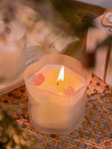 1pc Handmade Summer Beverage Scented Candle, Niche Appearance Fragrance, Blue Ice Cube Soy Wax Candle, Exquisite Gift, Girly Aroma Candle, Ethereal Atmosphere Birthday Gift For Friend - Multicolor - View 11