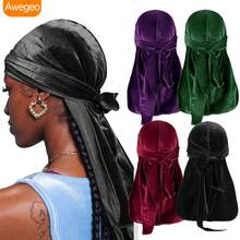 Awegeo 4 chiếc băng đô nhung màu trơn - Phụ kiện đội đầu kiểu cướp biển unisex, thích hợp cho các hoạt động thể thao ngoài trời, mũ cướp biển, trang phục cướp biển. - 4 CÁI - Xem 10