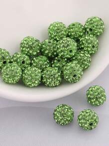 100 颗/包 10 毫米陶瓷珠手工散珠 DIY 手链项链珠宝配饰 - 100顆滿鑽陶泥珠 - 查看 22