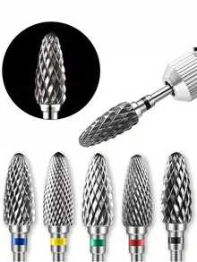 Brocas profissionais de aço tungstênio para unhas (1/2/5 peças), adequadas para remoção de gel, ferramentas de manicure e acessórios para lixa elétrica de unhas. - Multicolorido - Ver 2