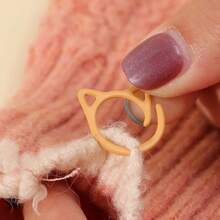 24-100 件多色猫耳形金属针织针迹标记,开口螺旋金属锁环,小猫金属钩针标记,适用于 DIY 纱线针织钩针缝纫、针织项目计数器和配件 - 彩虹色 - 查看 8