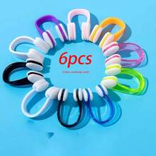 6 pièces Pince de nez pour la natation, douce, confortable, anti-étouffement, anti-glissement de particules, nouvelle variété de couleurs complète, pince de nez étanche (couleurs envoyées au hasard) - Multicolore - Voir 2