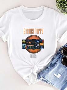 180g Pure Cotton Skinny Puppy Rabbies Band T Shirt Full Size S-5XL Soft Comfortable Casual Designer Clothes Versatile Top For Everyday Wear Breathable Men Slightly Summer Stylish Print Round Neck Short Sleeve Streetwear Fashion Stretched For Women Unisex Graphic