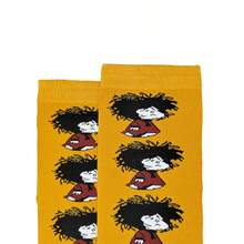 1 Đôi tất họa tiết Mafalda cổ điển chất lượng cao dành cho nữ, tất hoạt hình thường ngày thiết kế chân dung dành cho nữ, mọi mùa - Nhiều màu - Xem 4