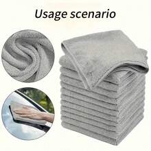 Bộ 10/5/1 khăn lau siêu thấm hút bằng sợi microfiber, màu ngẫu nhiên - Khăn dày, nhanh khô làm từ sợi than tre, khăn lau kính, thích hợp cho các cửa hàng sửa chữa ô tô, khách sạn, nhà hàng. - màu đen - Xem 1