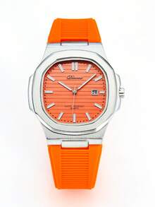 Reloj de cuarzo clásico de negocios resistente al agua y luminoso con fecha para hombres DENVOSI - Plateado - Ver 4