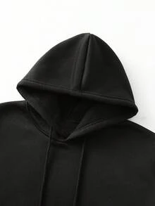 Men'S Navy Blue Messi Soccer Graphic Hoodie - Long Sleeve Pullover With White Logo, Casual Fall/Winter Outdoor Wear, Regular Fit, Front Pocket Detail, Pullover Hoodie - 黑色 - 查看 4