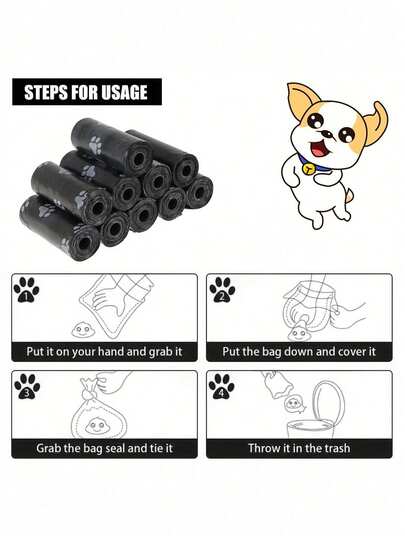 Portable Reusable Leak-Proof Trash Bags, Suitable For Pet Waste Cleanup And Daily Home Cleaning. Ideal For Home Use, Travel, And Cage Training. Compatible With Automatic Pet Feeders. Large Capacity And Reliable Quality, Perfect Choice For Dog And Cat Owners. Great Mother's Day Gift.