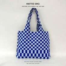 Women Shoulder Bags - 藍綠色棋盤格 - 查看 6