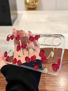 1个创意红色樱桃软壳手机壳，兼容、荣耀、红米、三星Galaxy A04e/12/A13/A14/A34/A50/A52/A53/A54/S21/S22/S23/S24/S25/S25 Ultra、6A/7A/8A、12T/13T。 - 無色 - 查看 3