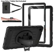 1 个库存保护套兼容 iPad 第 10/9/8/7/6/5/4 代 8.3'' 10.9/11''/ 9.7''、iPad 11(A16 2025) iPad (A16) 11 英寸第 11 代 2025 Galaxy Tab A8 10.5 英寸 2022 带 PET 薄膜 iPad Pro/Air6/Air7 11 2018/2020/2021/2022/2024/2025 防震保护套带铅笔架 [360° 旋转手带] 和支架 - 黑色(附黑色肩帶) - 查看 28