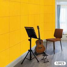 kangten 12 Pieces High Density Sound Insulation Panel, Soundproofing Panel, Sound-Absorbing Wall Panel Set - Orange - View 8