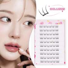 10 对无胶睫毛，适合初学者，独特的睫毛，卡通外观，假睫毛睫毛簇，睫毛簇，单根睫毛，睫毛，假睫毛 - C - 查看 3