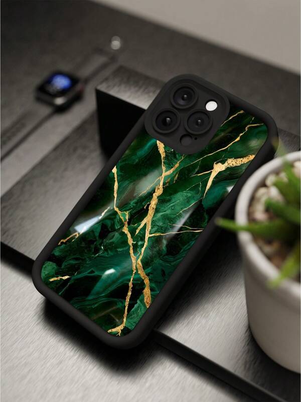 1pc New Marble Texture Pattern Phone Case, Suitable As Gift For Boyfriend, Friends, Girlfriend, Family, Siblings, Colleagues, Younger Brother, Couples, Classmates, Teachers, Birthday, Holiday Gifts. Black Matte Soft Protective Case Compatible With IPhone 13/16/15/14/13/12/11/Pro/ProMax/X/XR/XS/XSMAX/7/8/PLUS, /Redmi/OPPO/Vivo/Honor