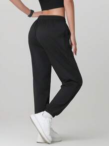 Women'S Outdoor Casual Running Pants - Elastic Waistband Pockets Sports Trousers, Lightweight All-Season Pants, Women'S Athletic Long Pants, Suitable For Gym, Machine Washable, Solid Color Design, Comfortable Fit, Y-Shape Style, Elastic Waist, Ideal For Outdoor Hiking & Sports Enthusiasts Tights