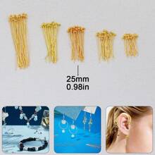 200pcs DIY Jewelry Making Headpins, 16mm-40mm Sizes Ball Pins, Bendable & Cuttable Beading Needles, Suitable For Jewelry Making And Sewing Supplies, Round Head Pins, Earring & Pendant Connectors, Cuttable Beading Pins, Bracelet & Necklace Decorative Pins, Can Replace Eyepins As Bead Piercing Connectors