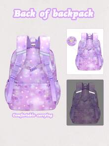 Set de 2 piezas Mochila escolar con bolso de mano con diseño de mariposa, mochila de gran capacidad con múltiples bolsillos para volver a la escuela, bolso de viaje casual para adolescentes, multifuncional - Conjunto de 2 piezas-B - Ver 8