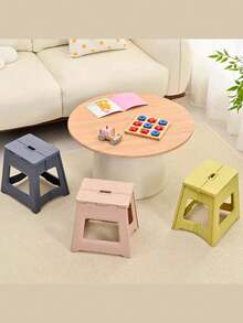 Folding Stool, Foldable Ultra-Light Sturdy Adjustable Plastic Footstool With Non-Slip Texture, Suitable For Home, Kitchen, Bathroom, Bedroom, Portable Outdoor Travel Fishing Chair, Non-Slip Multi-Functional Small Stool, Easy To Store - Multiple Colors Available. - Multicolor - View 7
