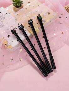 4/8/10/12/16支装 Expression Cat 签名笔 大眼睛黑猫玩偶中性笔 0.5mm 黑色中性笔，万圣节、圣诞节奖品、礼物 - 彩色 - 查看 7