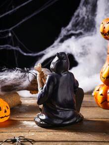 1pc Vintage Funny Skeleton Brewing Decorative Statue, Resin Crafted Decor Item Suitable For Halloween, Theme Parties, Tabletop