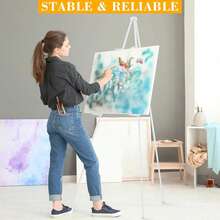 1 件 66 英寸可折叠画架，婴儿淋浴标志画架 - 便携式展示架 - 承重 5 磅，适用于婴儿淋浴派对横幅和海报展示可调节金属三脚架地面和桌面画架，大型落地可调节金属绘画画架三脚架黑色底座复活节礼物，婚礼基础画架架即时落地海报轻便可折叠生日婚礼户外装饰 - 彩色 - 查看 5