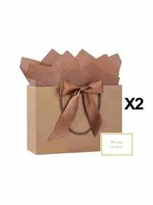 1/2/5 件装，多种尺寸，礼品袋，大号礼品袋，纸袋，纸质礼品袋，包装袋，分发袋，福袋（内含薄纸和贺卡），带提手礼品袋，派对回礼袋填充物，适用于伴娘、生日、开斋节、周年纪念日、婚礼派对、婚礼宾客回礼、情人节、单身派对等场合。 - 多色 - 查看 28