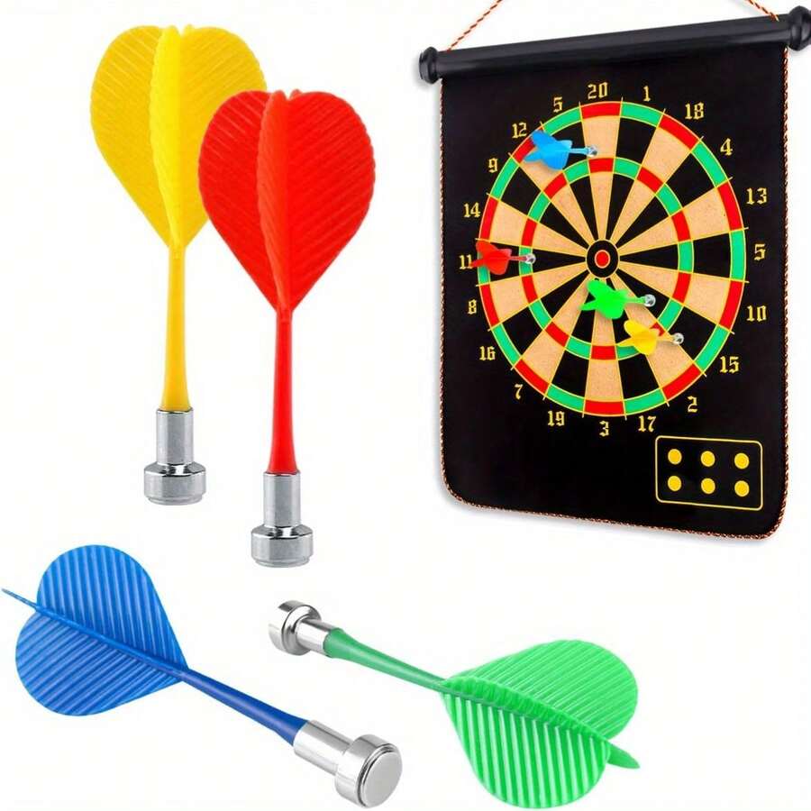4/8粒休闲磁性飞镖，可更换磁性飞镖，磁性飞镖游戏，强磁性，轻巧易投掷，强磁性，轻巧易存放，适合所有年龄段，适合室内娱乐，家庭聚会，办公室休闲，派对游戏，室内/室外使用，家庭聚会和娱乐的理想选择，送给亲戚朋友的完美礼物本产品不包括目标