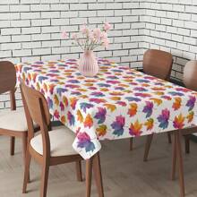 1 pieza Mantel con patrón de hoja de arce colorida, apto para decoración del hogar, camping, picnic y fiestas tanto en interiores como exteriores