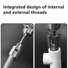 2pcs Metal PPR Pipe Threaded Repair Tool - Integrated Internal & External Hole Opener, Electric Drill Type, 1/2 Inch - DN15, 3/4 Inch - DN20 Size, Essential For Pipe Repair | Threaded Pipe Repair | Metal Structure, Pipe Repair Tool - Multicolor - View 6