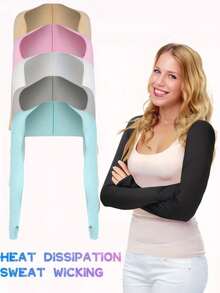 1 件女士凉爽披肩袖套带指孔，舒适透气，防紫外线，女士防晒凉爽披肩 - 彩色 - 查看 9