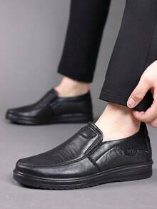 Men's Casual Sneakers, Loafers, Slip-On Flat Shoes, Non-Slip Breathable Business Casual Shoes, Formal Dress Shoes - Black - View 5