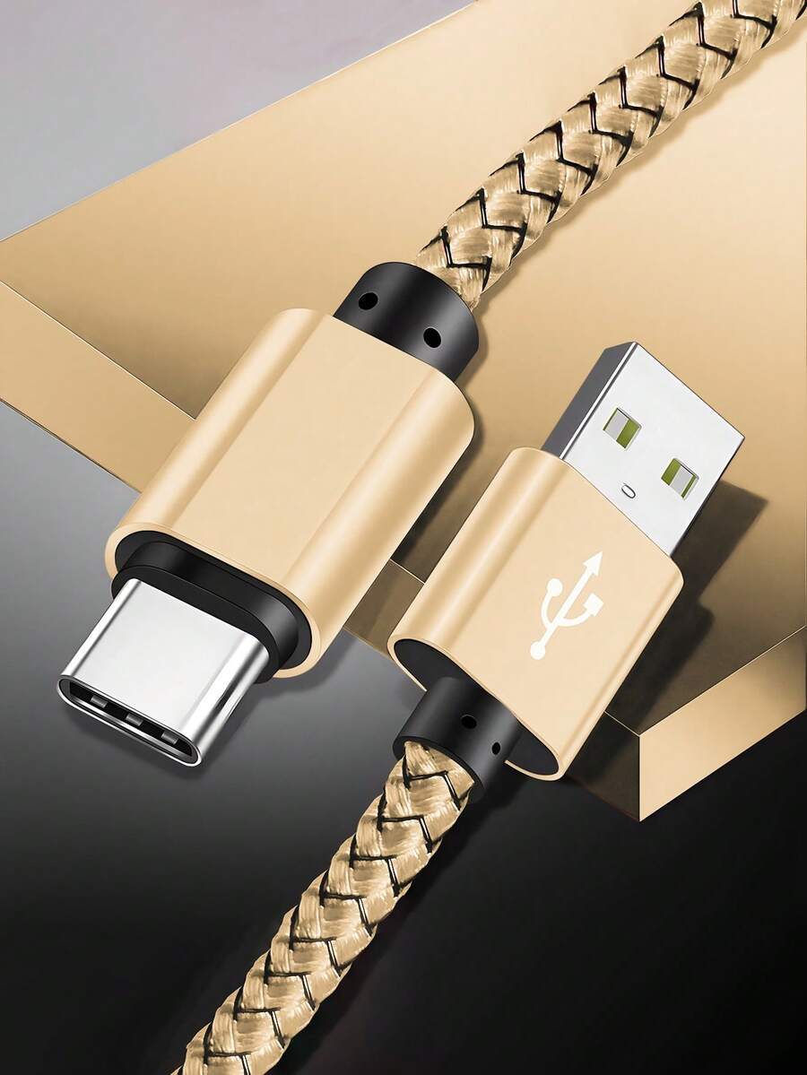 1条USB-C快速充电线[3.3英尺/6.6英尺/10英尺] USB-A转C尼龙编织充电线，兼容三星Galaxy S25 S24 S23 S22 S21 S10、Note 20 10 9 A51 G8 G7、Pixel及其他USB-C设备