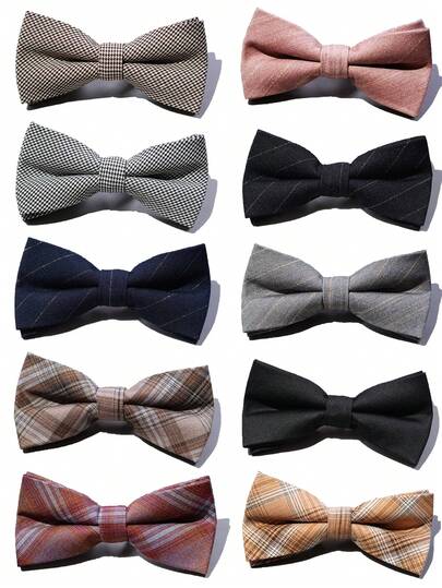 Teenager Fashion Double Layer Solid Color Gold Line Bow Tie, Suitable For Suits, Formal Dresses, Student Performances, Parties